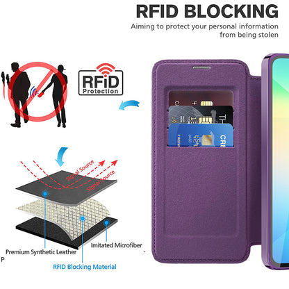 Custodia MagSafe per Samsung Galaxy A06 A065, Techsuit, SmartMag Book, Viola