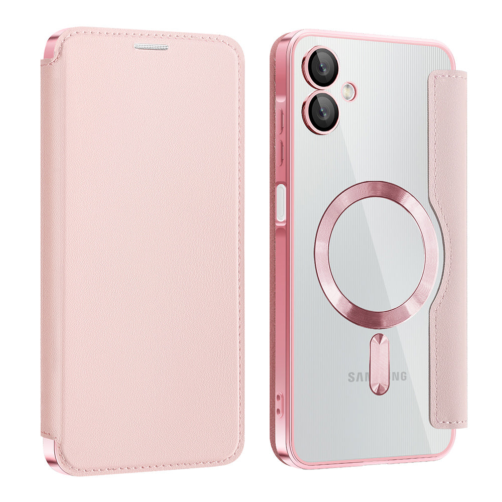 Custodia MagSafe per Samsung Galaxy A06 A065, Techsuit, SmartMag Book, Rosa