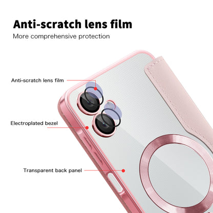 Custodia MagSafe per Samsung Galaxy A06 A065, Techsuit, SmartMag Book, Rosa