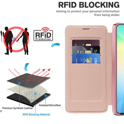 Custodia MagSafe per Samsung Galaxy A06 A065, Techsuit, SmartMag Book, Rosa