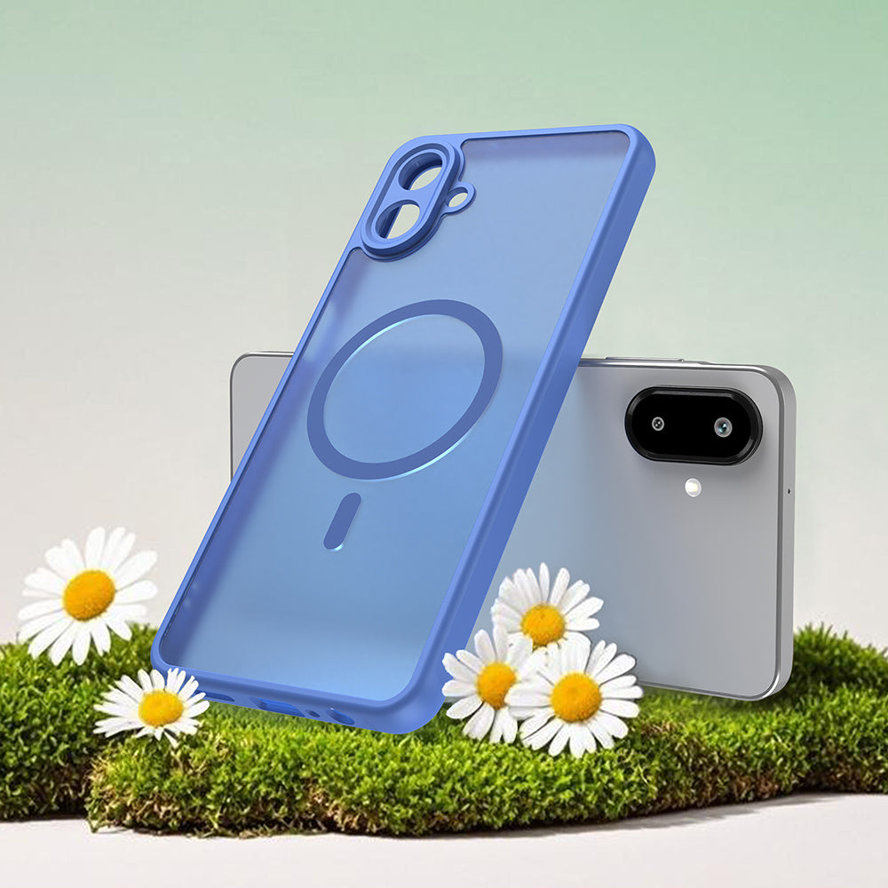 Custodia MagSafe per Samsung Galaxy A07 4G A075, Techsuit, HaloFrost II, Blu