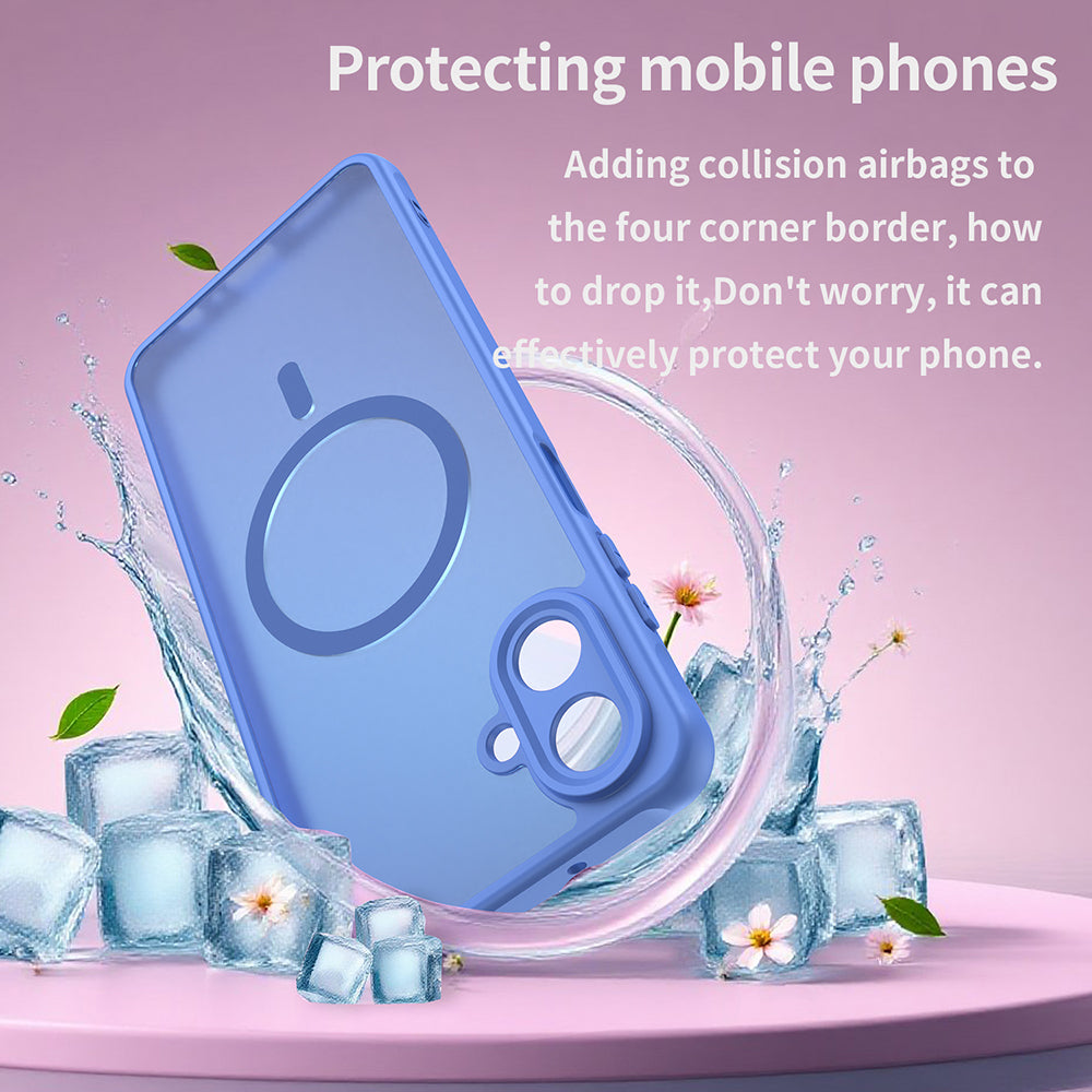 Custodia MagSafe per Samsung Galaxy A07 4G A075, Techsuit, HaloFrost II, Blu