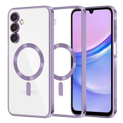 Custodia MagSafe per Samsung Galaxy A15 5G A156 / A15 A155, Techsuit, Luxury Crystal, Viola Chiaro