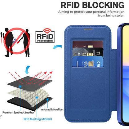 Custodia MagSafe per Samsung Galaxy A15 5G A156 / A15 A155, Techsuit, SmartMag Book, Blu