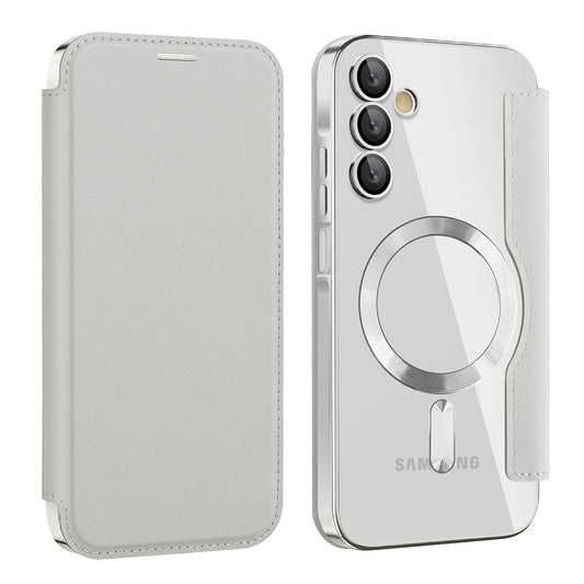 Custodia MagSafe per Samsung Galaxy A15 5G A156 / A15 A155, Techsuit, SmartMag Book, Grigio