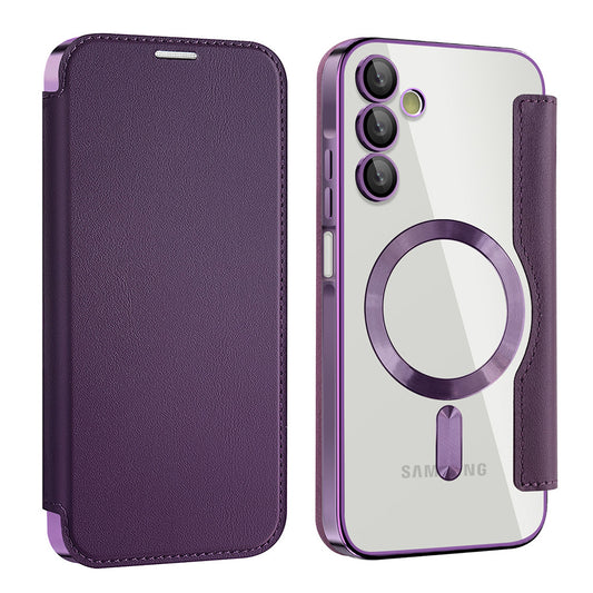 Custodia MagSafe per Samsung Galaxy A15 5G A156 / A15 A155, Techsuit, SmartMag Book, Viola