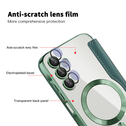 Custodia MagSafe per Samsung Galaxy A15 5G A156 / A15 A155, Techsuit, SmartMag Book, Verde
