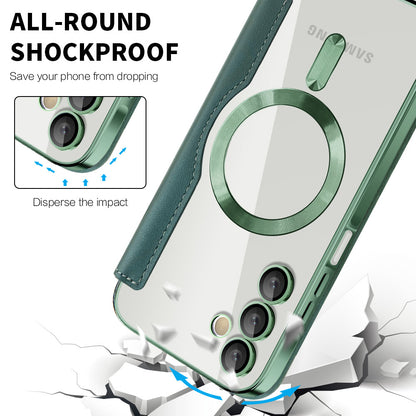 Custodia MagSafe per Samsung Galaxy A15 5G A156 / A15 A155, Techsuit, SmartMag Book, Verde