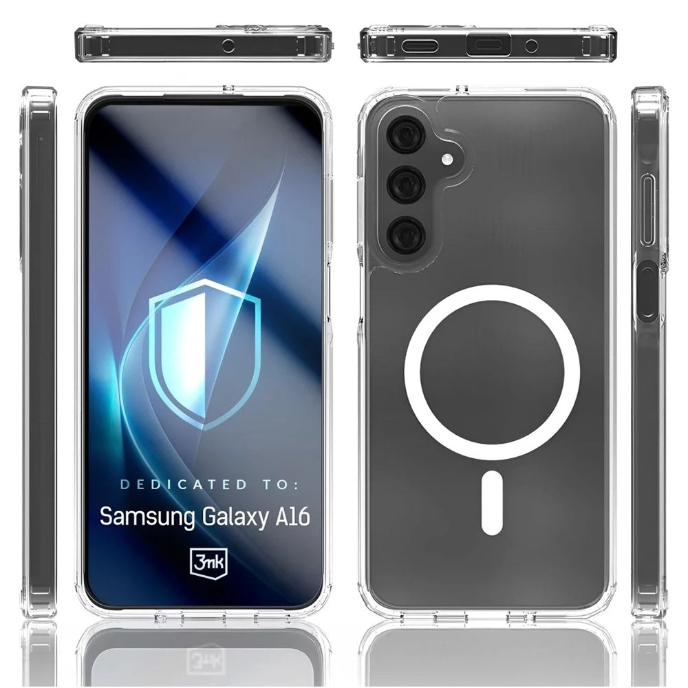 Custodia MagSafe per Samsung Galaxy A16 5G A166 / A16 4G A165, 3MK, Armor MagCase, Trasparente
