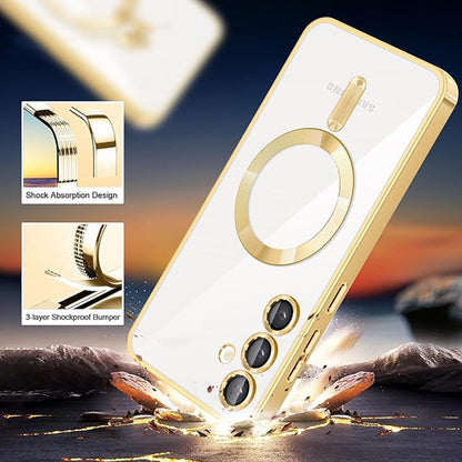 Custodia MagSafe per Samsung Galaxy A16 5G A166 / A16 4G A165, Techsuit, Luxury Crystal, Rossa