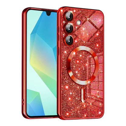 Custodia MagSafe per Samsung Galaxy A16 5G A166 / A16 4G A165, Techsuit, Luxury Glitter, Rosa