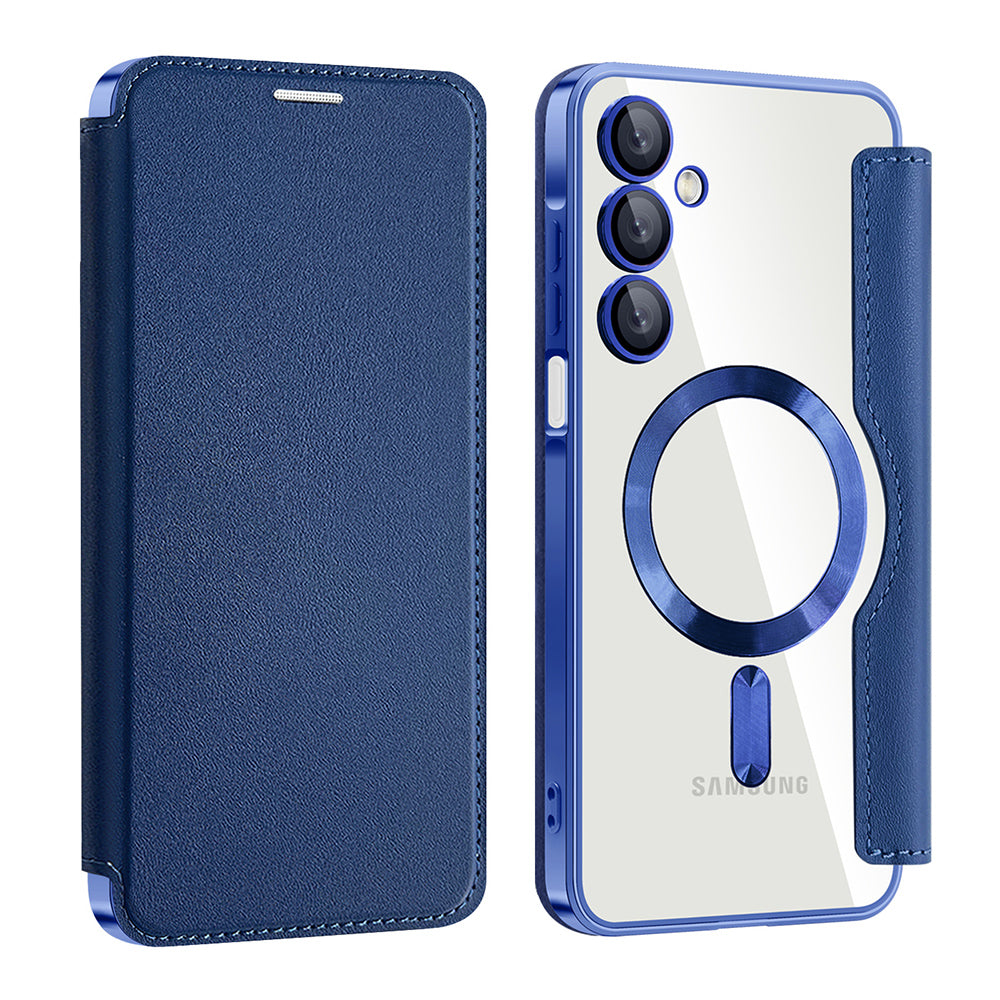 Custodia MagSafe per Samsung Galaxy A16 5G A166 / A16 4G A165, Techsuit, SmartMag Book, Blu
