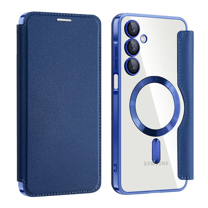 Custodia MagSafe per Samsung Galaxy A16 5G A166 / A16 4G A165, Techsuit, SmartMag Book, Blu