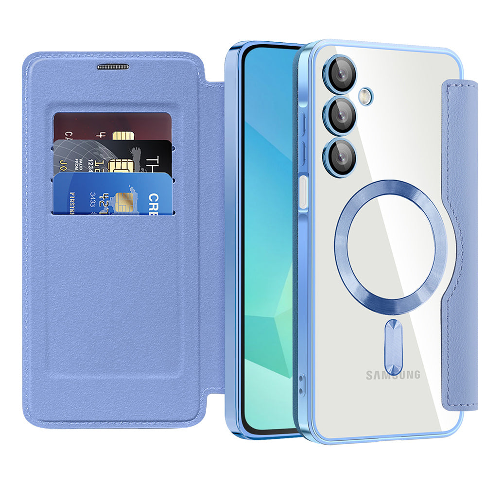 Custodia MagSafe per Samsung Galaxy A16 5G A166 / A16 4G A165, Techsuit, SmartMag Book, Blu