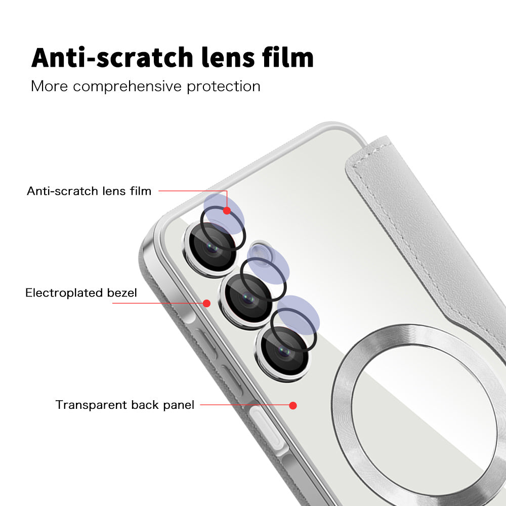 Custodia MagSafe per Samsung Galaxy A16 5G A166 / A16 4G A165, Techsuit, SmartMag Book, Grigio
