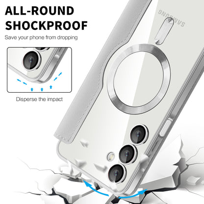 Custodia MagSafe per Samsung Galaxy A16 5G A166 / A16 4G A165, Techsuit, SmartMag Book, Grigio