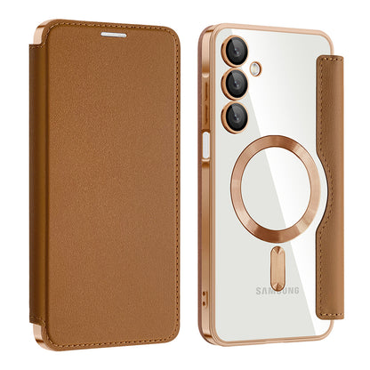 Custodia MagSafe per Samsung Galaxy A16 5G A166 / A16 4G A165, Techsuit, SmartMag Book, Marrone