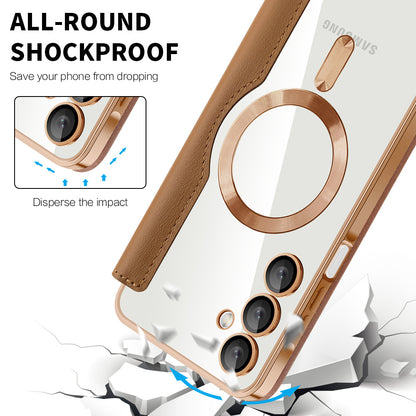 Custodia MagSafe per Samsung Galaxy A16 5G A166 / A16 4G A165, Techsuit, SmartMag Book, Marrone