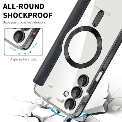 Custodia MagSafe per Samsung Galaxy A16 5G A166 / A16 4G A165, Techsuit, SmartMag Book, Nera