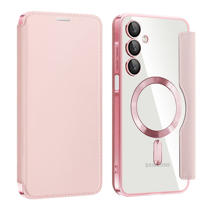 Custodia MagSafe per Samsung Galaxy A16 5G A166 / A16 4G A165, Techsuit, SmartMag Book, Rosa