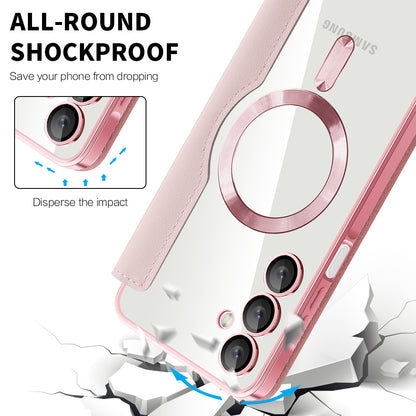 Custodia MagSafe per Samsung Galaxy A16 5G A166 / A16 4G A165, Techsuit, SmartMag Book, Rosa