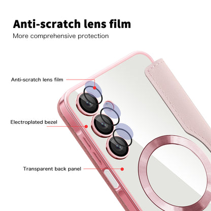 Custodia MagSafe per Samsung Galaxy A16 5G A166 / A16 4G A165, Techsuit, SmartMag Book, Rosa