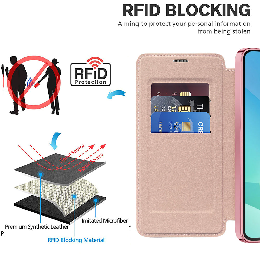 Custodia MagSafe per Samsung Galaxy A16 5G A166 / A16 4G A165, Techsuit, SmartMag Book, Rosa