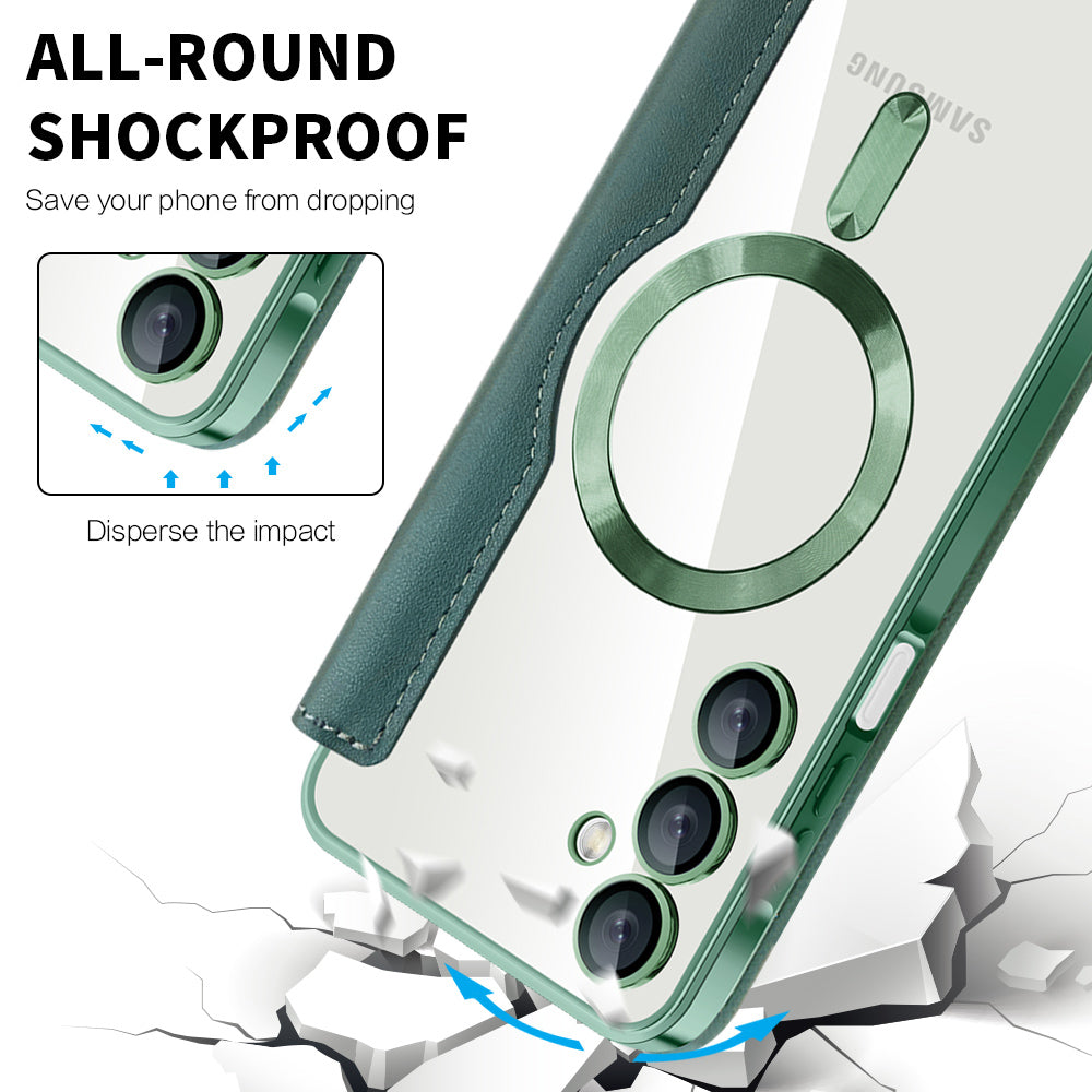 Custodia MagSafe per Samsung Galaxy A16 5G A166 / A16 4G A165, Techsuit, SmartMag Book, Verde