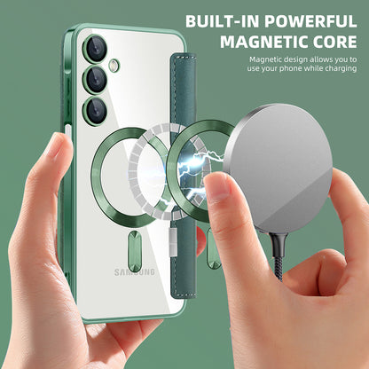 Custodia MagSafe per Samsung Galaxy A16 5G A166 / A16 4G A165, Techsuit, SmartMag Book, Verde