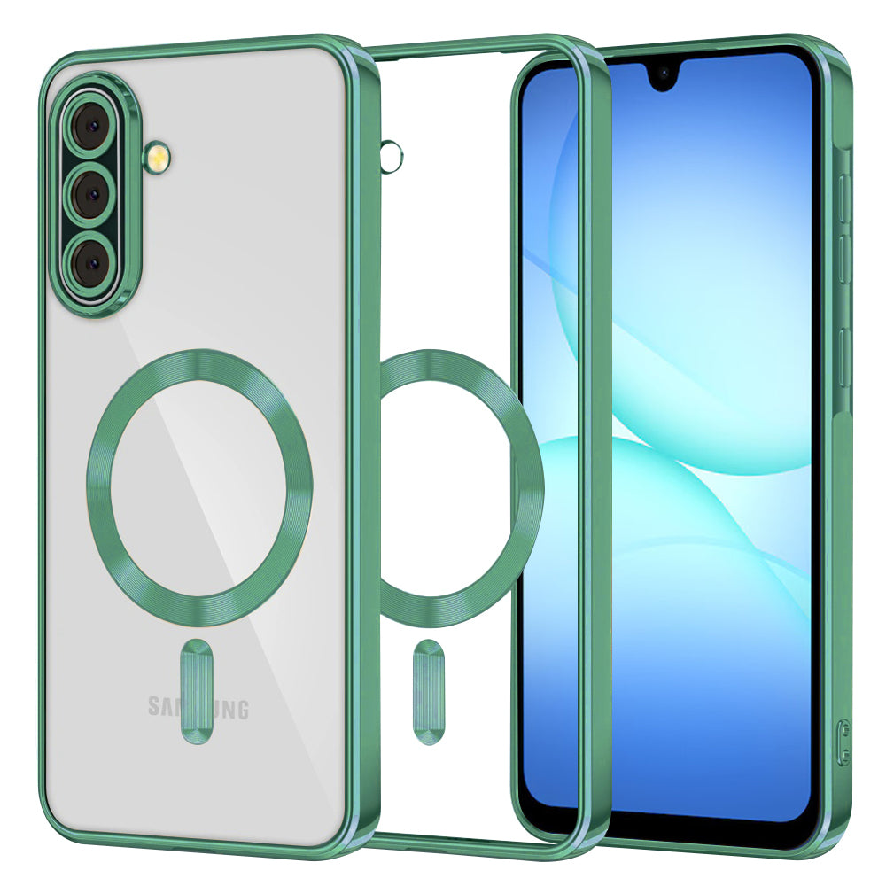 Custodia MagSafe per Samsung Galaxy A17 4G / A17 5G, Techsuit, Luxury Crystal, Verde Chiaro