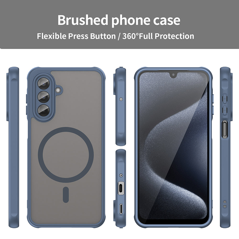 Custodia MagSafe per Samsung Galaxy A17 5G, Techsuit, HaloFrost II, Blu Navy