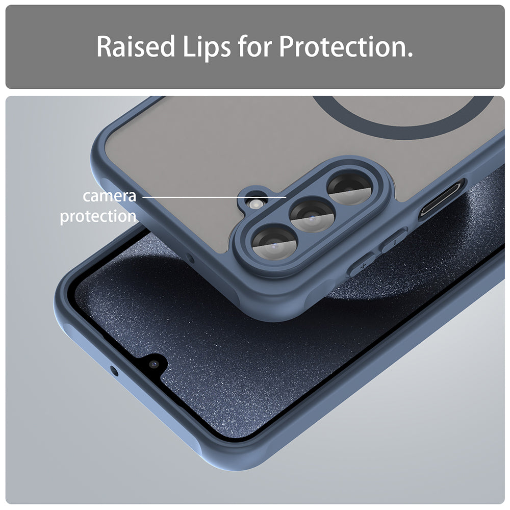 Custodia MagSafe per Samsung Galaxy A17 5G, Techsuit, HaloFrost II, Blu Navy
