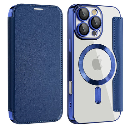 Custodia MagSafe per Samsung Galaxy A17 5G, Techsuit, SmartMag Book, Blu