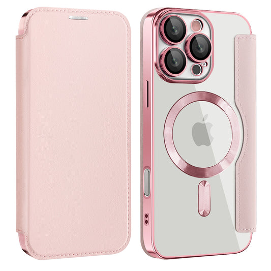 Custodia MagSafe per Samsung Galaxy A17 5G, Techsuit, SmartMag Book, Rosa