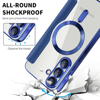 Custodia MagSafe per Samsung Galaxy A26 A266, Techsuit, SmartMag Book, Blu