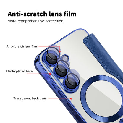 Custodia MagSafe per Samsung Galaxy A26 A266, Techsuit, SmartMag Book, Blu