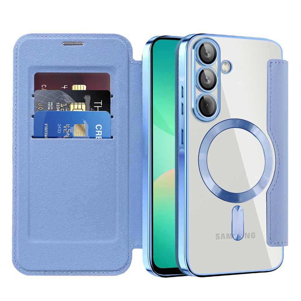 Custodia MagSafe per Samsung Galaxy A26 A266, Techsuit, SmartMag Book, Blu