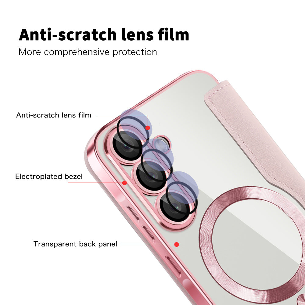 Custodia MagSafe per Samsung Galaxy A26 A266, Techsuit, SmartMag Book, Rosa