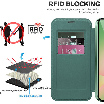Custodia MagSafe per Samsung Galaxy A26 A266, Techsuit, SmartMag Book, Verde