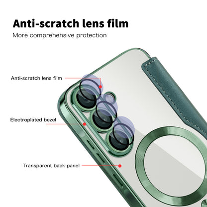Custodia MagSafe per Samsung Galaxy A26 A266, Techsuit, SmartMag Book, Verde