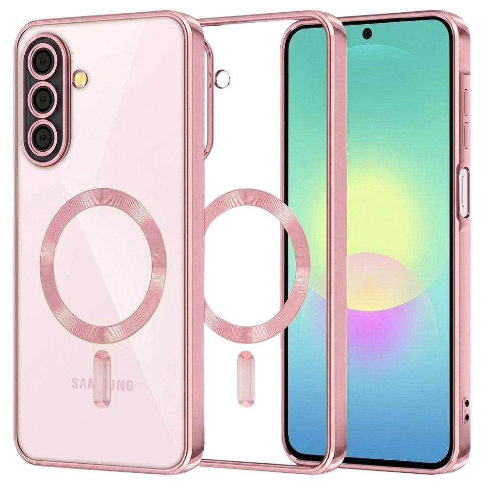Custodia MagSafe per Samsung Galaxy A27 5G, Techsuit, Luxury Crystal, Rosa