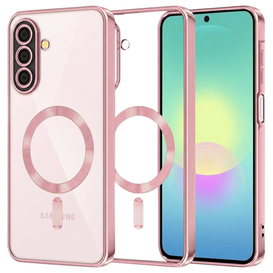Custodia MagSafe per Samsung Galaxy A27 5G, Techsuit, Luxury Crystal, Rosa