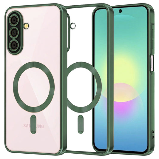 Custodia MagSafe per Samsung Galaxy A27 5G, Techsuit, Luxury Crystal, Verde Scuro
