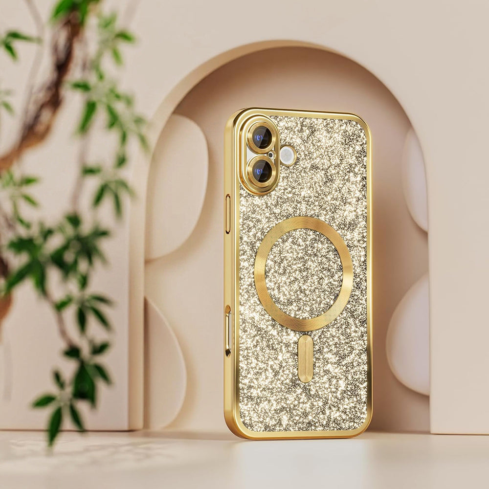 Custodia MagSafe per Samsung Galaxy A27 5G, Techsuit, Luxury Glitter, Verde Scuro