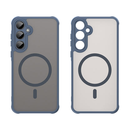 Custodia MagSafe per Samsung Galaxy A35 5G A356, Techsuit, HaloFrost II, Blu Navy