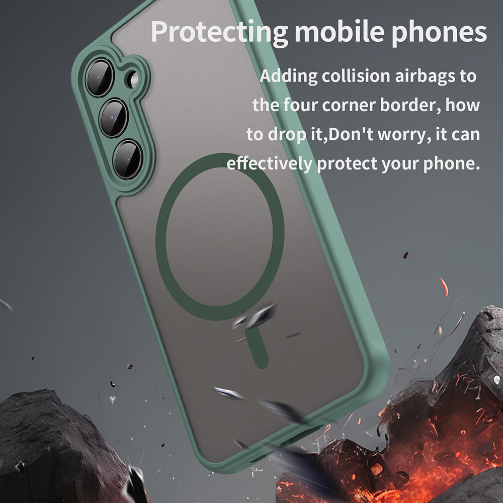 Custodia MagSafe per Samsung Galaxy A35 5G A356, Techsuit, HaloFrost II, Verde
