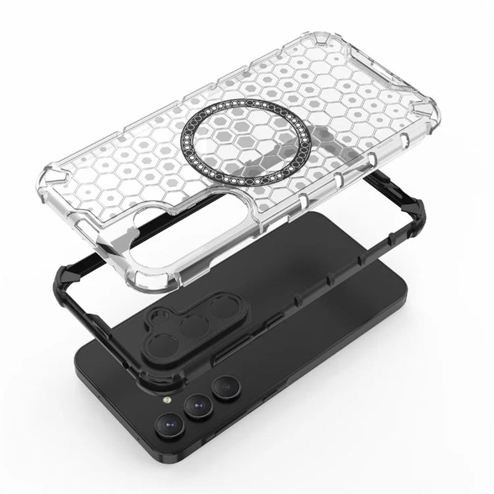 Custodia MagSafe per Samsung Galaxy A35 5G A356, Techsuit, HoneyComb Shield, Nera