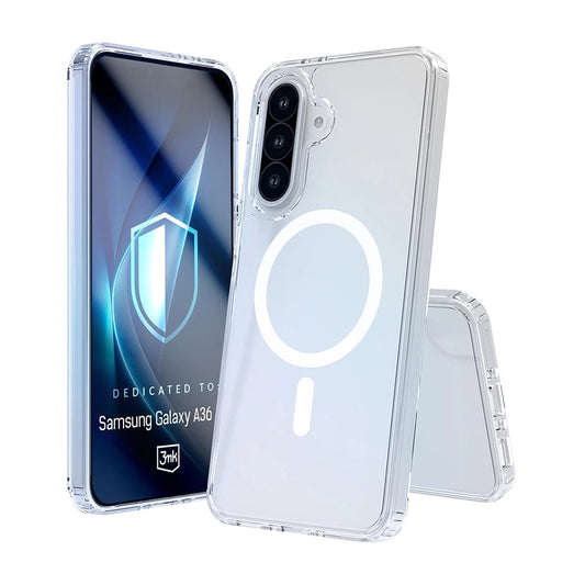 Custodia MagSafe per Samsung Galaxy A36 A366, 3MK, Armor MagCase, Trasparente
