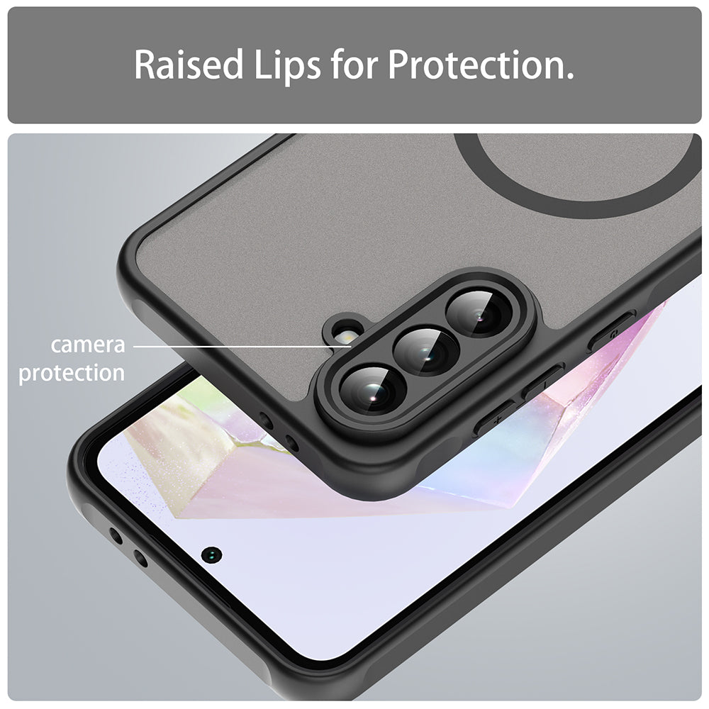 Custodia MagSafe per Samsung Galaxy A36 A366, Techsuit, HaloFrost II, Nera