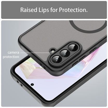 Custodia MagSafe per Samsung Galaxy A36 A366, Techsuit, HaloFrost II, Nera